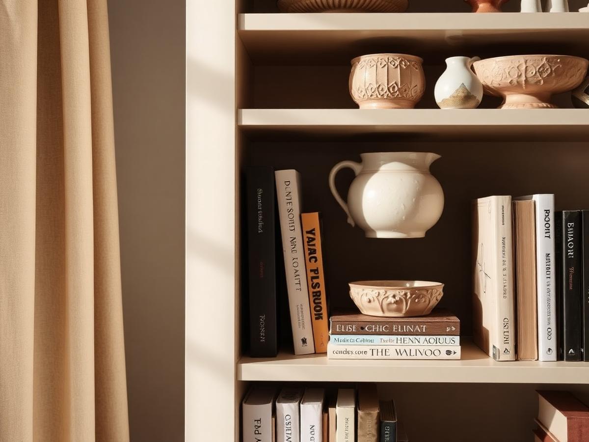 Styling shelves with soul: a five-object rule